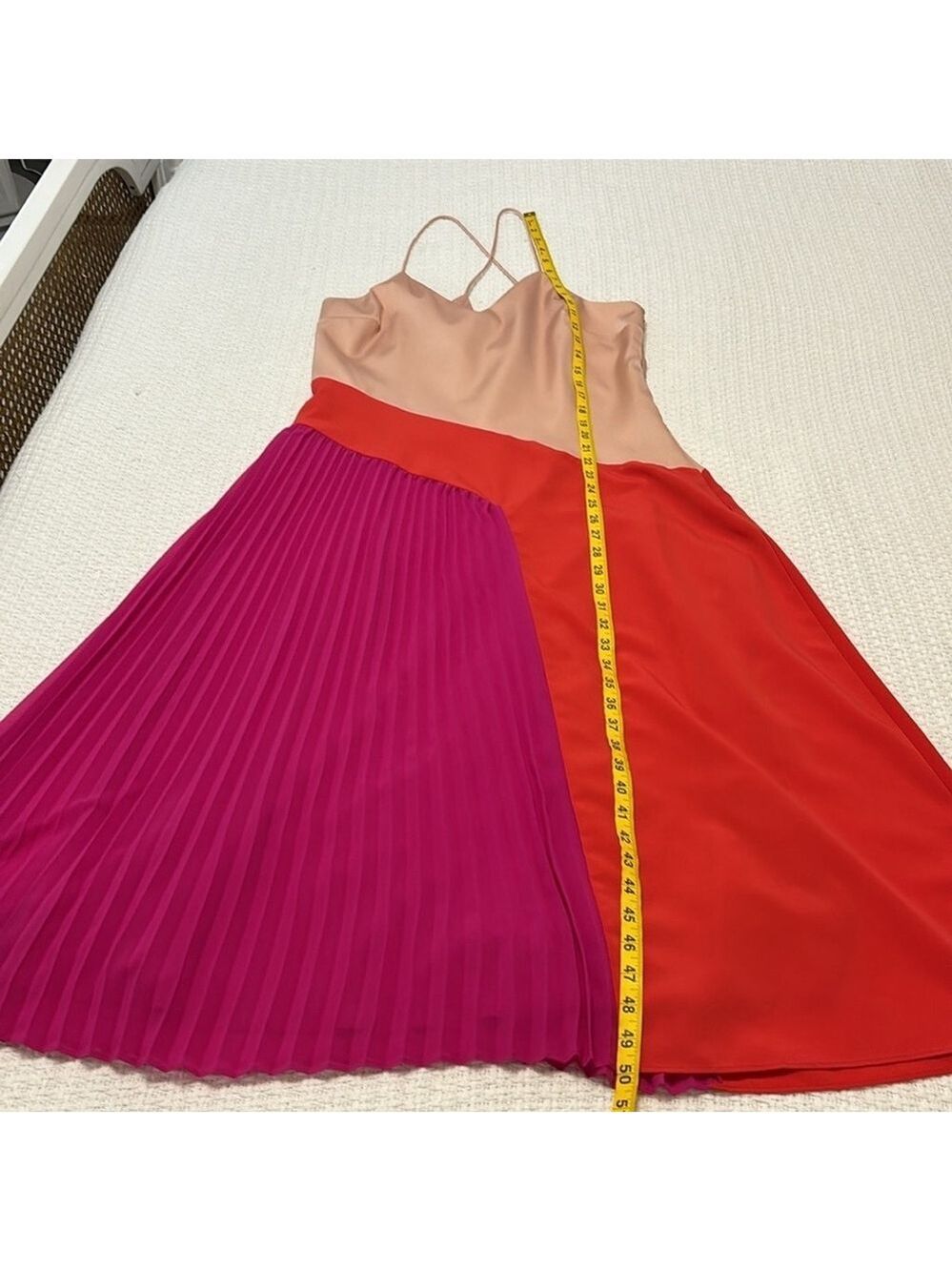 CUSHNIE X Target satin dress sleeveless lined pleated skirt pink red size 12 NEW - Picture 12 of 12